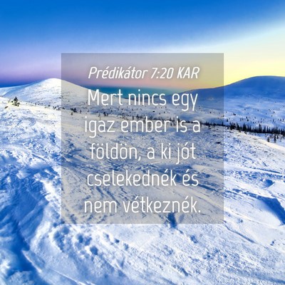 Picture 04 - Prédikátor 7:20 KAR - Mert nincs egy igaz ember is a földön, a ki - Bible Verse Picture