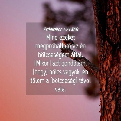 Picture 04 - Prédikátor 7:23 KAR - Mind ezeket megpróbáltam az én bölcseségem - Bible Verse Picture
