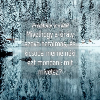 Picture 04 - Prédikátor 8:4 KAR - Mivelhogy a király szava hatalmas; és kicsoda - Bible Verse Picture