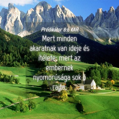 Picture 04 - Prédikátor 8:6 KAR - Mert minden akaratnak van ideje és ítélete; - Bible Verse Picture