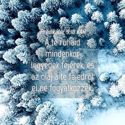 Picture 04 - Prédikátor 9:10 KAR - A te ruháid mindenkor legyenek fejérek, és az - Bible Verse Picture