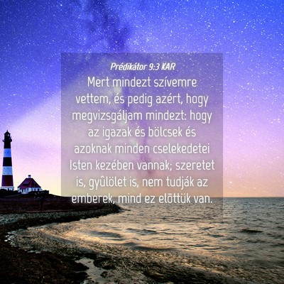 Picture 04 - Prédikátor 9:3 KAR - Mert mindezt szívemre vettem, és pedig azért, - Bible Verse Picture