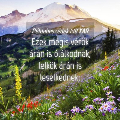 Picture 04 - Példabeszédek 1:18 KAR - Ezek mégis vérök árán is ólálkodnak, - Bible Verse Picture