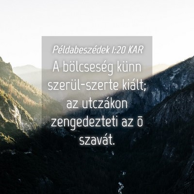 Picture 04 - Példabeszédek 1:20 KAR - A bölcseség künn szerül-szerte kiált; az - Bible Verse Picture