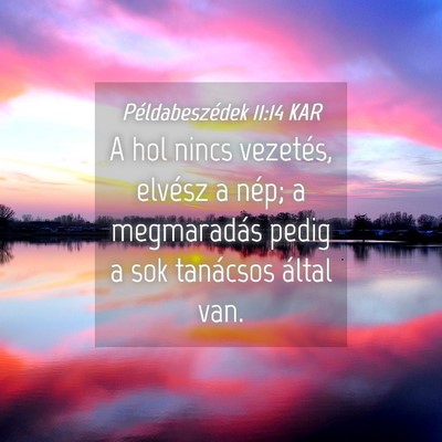 Picture 04 - Példabeszédek 11:14 KAR - A hol nincs vezetés, elvész a nép; a - Bible Verse Picture