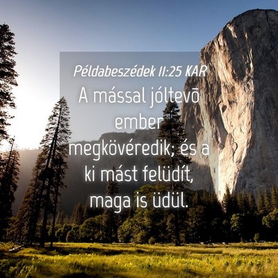 Picture 04 - Példabeszédek 11:25 KAR - A mással jóltevõ ember megkövéredik; és a - Bible Verse Picture