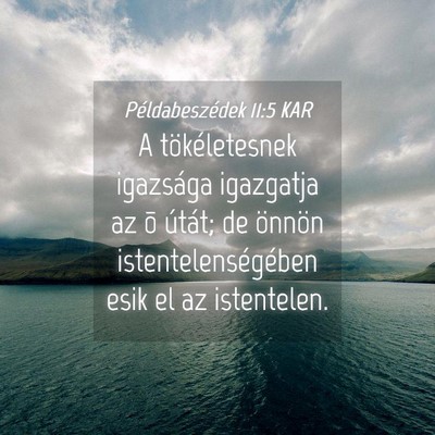Picture 04 - Példabeszédek 11:5 KAR - A tökéletesnek igazsága igazgatja az õ - Bible Verse Picture