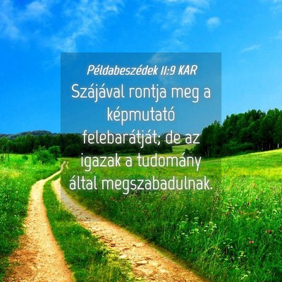 Picture 04 - Példabeszédek 11:9 KAR - Szájával rontja meg a képmutató - Bible Verse Picture