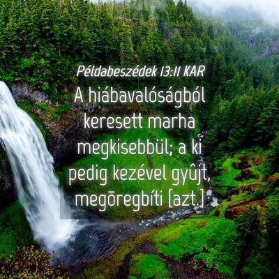 Picture 04 - Példabeszédek 13:11 KAR - A hiábavalóságból keresett marha - Bible Verse Picture
