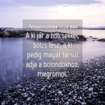 Picture 04 - Példabeszédek 13:20 KAR - A ki jár a bölcsekkel, bölcs lesz; a ki pedig - Bible Verse Picture
