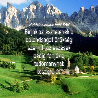 Picture 04 - Példabeszédek 14:18 KAR - Bírják az esztelenek a bolondságot örökség - Bible Verse Picture