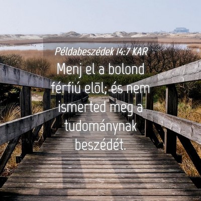 Picture 04 - Példabeszédek 14:7 KAR - Menj el a bolond férfiú elõl; és nem ismerted - Bible Verse Picture
