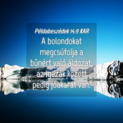 Picture 04 - Példabeszédek 14:9 KAR - A bolondokat megcsúfolja a bûnért való - Bible Verse Picture