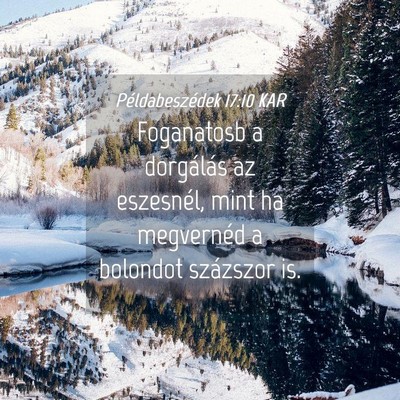 Picture 04 - Példabeszédek 17:10 KAR - Foganatosb a dorgálás az eszesnél, mint ha - Bible Verse Picture
