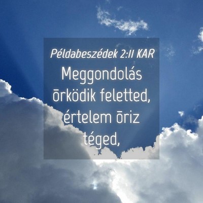 Picture 04 - Példabeszédek 2:11 KAR - Meggondolás õrködik feletted, értelem õriz - Bible Verse Picture