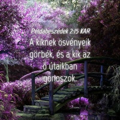 Picture 04 - Példabeszédek 2:15 KAR - A kiknek ösvényeik görbék, és a kik az õ - Bible Verse Picture