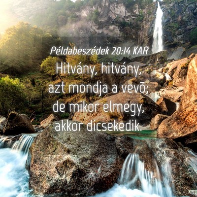 Picture 04 - Példabeszédek 20:14 KAR - Hitvány, hitvány, azt mondja a vevõ; de mikor - Bible Verse Picture