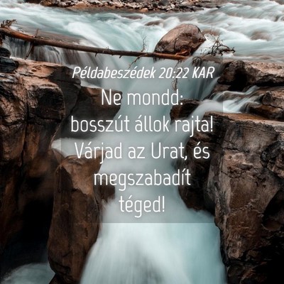 Picture 04 - Példabeszédek 20:22 KAR - Ne mondd: bosszút állok rajta! Várjad az Urat, - Bible Verse Picture