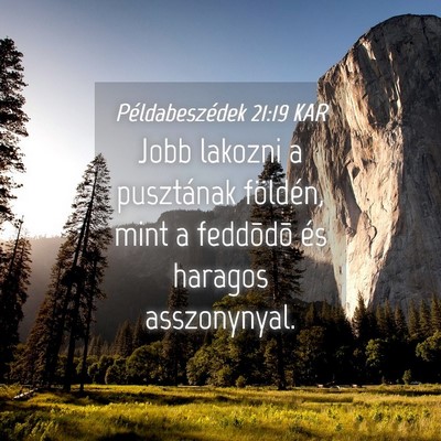 Picture 04 - Példabeszédek 21:19 KAR - Jobb lakozni a pusztának földén, mint a - Bible Verse Picture