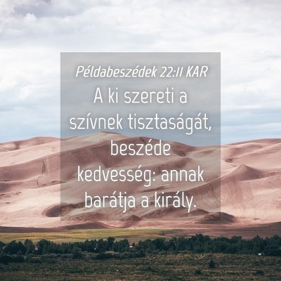 Picture 04 - Példabeszédek 22:11 KAR - A ki szereti a szívnek tisztaságát, beszéde - Bible Verse Picture