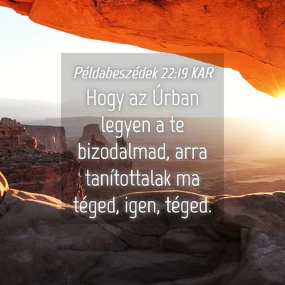 Picture 04 - Példabeszédek 22:19 KAR - Hogy az Úrban legyen a te bizodalmad, arra - Bible Verse Picture