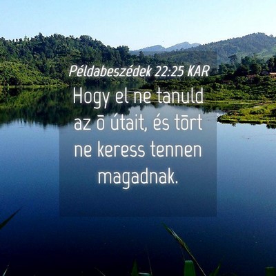 Picture 04 - Példabeszédek 22:25 KAR - Hogy el ne tanuld az õ útait, és tõrt ne - Bible Verse Picture