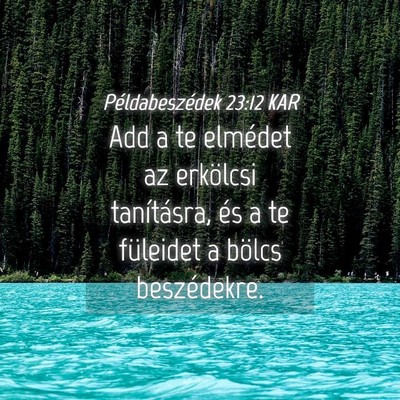 Picture 04 - Példabeszédek 23:12 KAR - Add a te elmédet az erkölcsi tanításra, és a - Bible Verse Picture