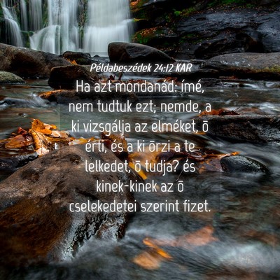 Picture 04 - Példabeszédek 24:12 KAR - Ha azt mondanád: ímé, nem tudtuk ezt; nemde, a - Bible Verse Picture