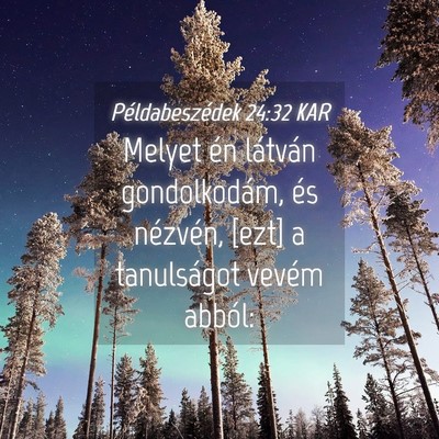 Picture 04 - Példabeszédek 24:32 KAR - Melyet én látván gondolkodám, és nézvén, - Bible Verse Picture