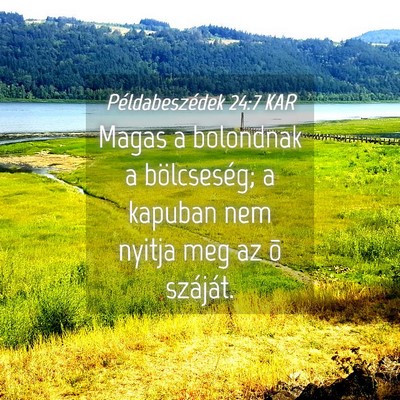 Picture 04 - Példabeszédek 24:7 KAR - Magas a bolondnak a bölcseség; a kapuban nem - Bible Verse Picture