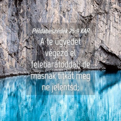 Picture 04 - Példabeszédek 25:9 KAR - A te ügyedet végezd el felebarátoddal; de - Bible Verse Picture
