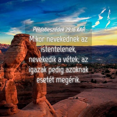Picture 04 - Példabeszédek 29:16 KAR - Mikor nevekednek az istentelenek, nevekedik a - Bible Verse Picture