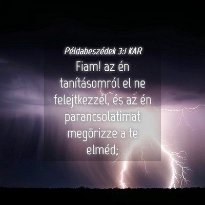 Picture 04 - Példabeszédek 3:1 KAR - Fiam! az én tanításomról el ne felejtkezzél, - Bible Verse Picture