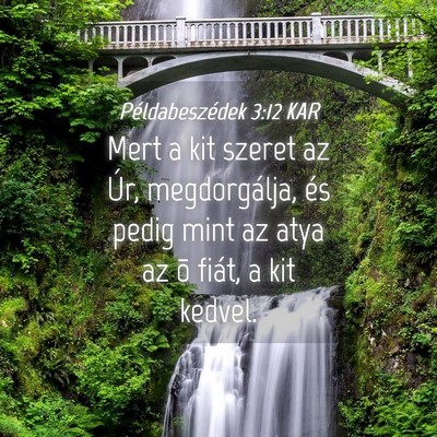 Picture 04 - Példabeszédek 3:12 KAR - Mert a kit szeret az Úr, megdorgálja, és pedig - Bible Verse Picture