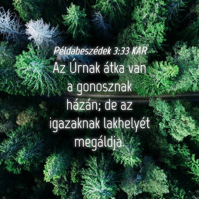 Picture 04 - Példabeszédek 3:33 KAR - Az Úrnak átka van a gonosznak házán; de az - Bible Verse Picture