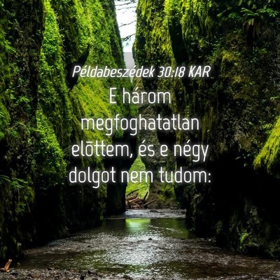 Picture 04 - Példabeszédek 30:18 KAR - E három megfoghatatlan elõttem, és e négy - Bible Verse Picture