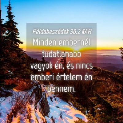 Picture 04 - Példabeszédek 30:2 KAR - Minden embernél tudatlanabb vagyok én, és - Bible Verse Picture
