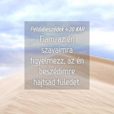 Picture 04 - Példabeszédek 4:20 KAR - Fiam, az én szavaimra figyelmezz, az én - Bible Verse Picture