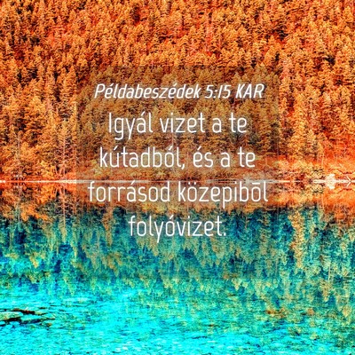 Picture 04 - Példabeszédek 5:15 KAR - Igyál vizet a te kútadból, és a te forrásod - Bible Verse Picture