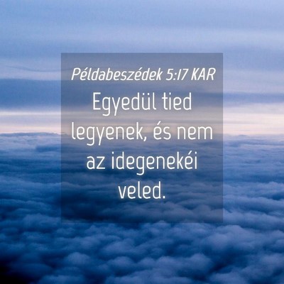 Picture 04 - Példabeszédek 5:17 KAR - Egyedül tied legyenek, és nem az idegenekéi - Bible Verse Picture