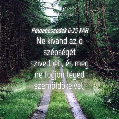 Picture 04 - Példabeszédek 6:25 KAR - Ne kivánd az õ szépségét szivedben, és meg - Bible Verse Picture