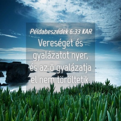 Picture 04 - Példabeszédek 6:33 KAR - Vereséget és gyalázatot nyer, és az õ - Bible Verse Picture