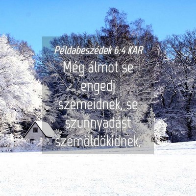 Picture 04 - Példabeszédek 6:4 KAR - Még álmot se engedj szemeidnek, se szunnyadást - Bible Verse Picture