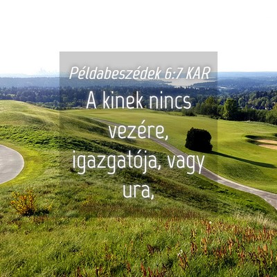 Picture 04 - Példabeszédek 6:7 KAR - A kinek nincs vezére, igazgatója, vagy - Bible Verse Picture