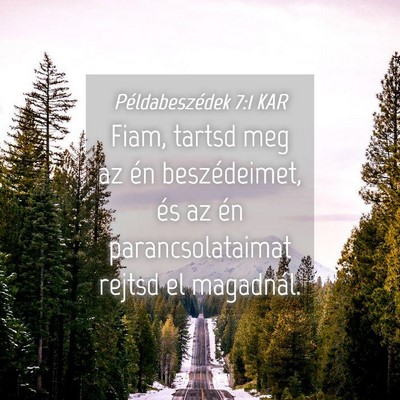 Picture 04 - Példabeszédek 7:1 KAR - Fiam, tartsd meg az én beszédeimet, és az én - Bible Verse Picture