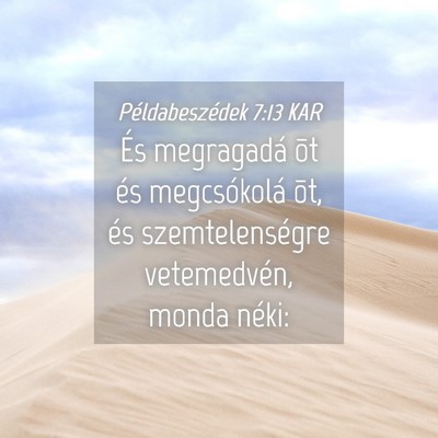 Picture 04 - Példabeszédek 7:13 KAR - És megragadá õt és megcsókolá õt, és - Bible Verse Picture