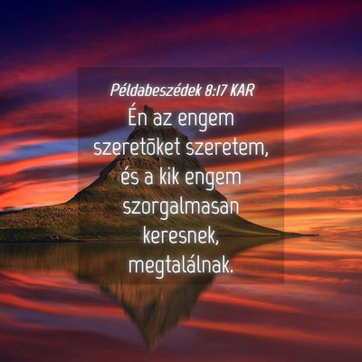 Picture 04 - Példabeszédek 8:17 KAR - Én az engem szeretõket szeretem, és a kik - Bible Verse Picture