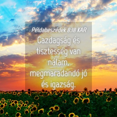 Picture 04 - Példabeszédek 8:18 KAR - Gazdagság és tisztesség van nálam, - Bible Verse Picture