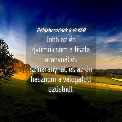 Picture 04 - Példabeszédek 8:19 KAR - Jobb az én gyümölcsöm a tiszta aranynál és - Bible Verse Picture