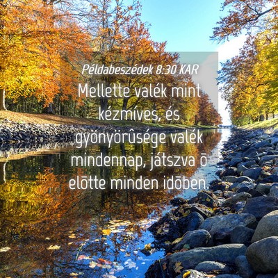 Picture 04 - Példabeszédek 8:30 KAR - Mellette valék mint kézmíves, és - Bible Verse Picture